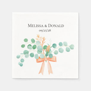 Serviette En Papier Elégant Eucalyptus Mariage floral