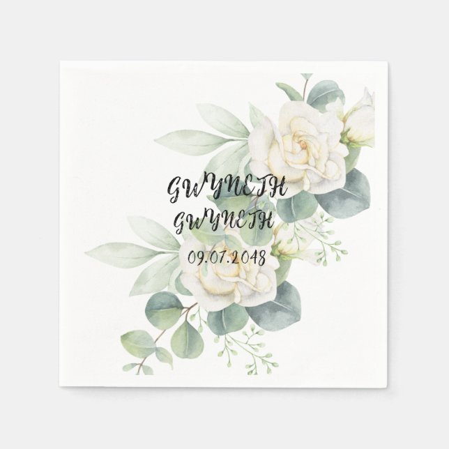 Serviette En Papier Elégant eucalyptus photo botanique Papier Napkin (Devant)