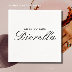 Serviette En Papier Élégant Fête des mariées stylée simple en noir