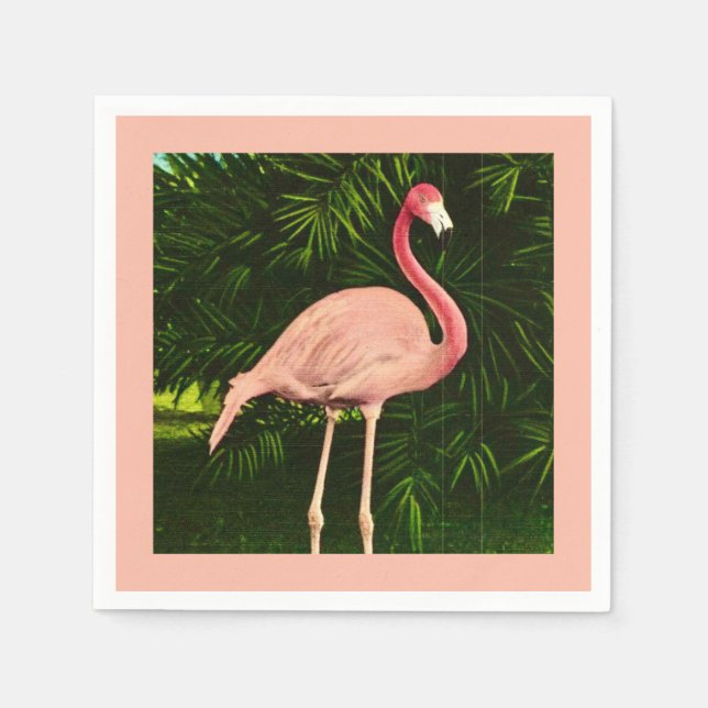 Serviette En Papier Élégant Flamant rose rose (Devant)