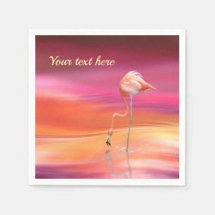 Serviette En Papier Elégant Flamant rose rose Surreal Pastels Personna