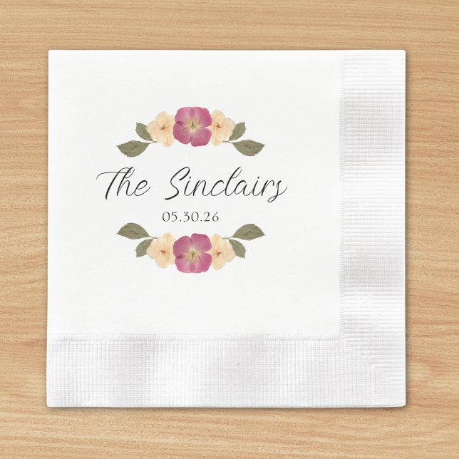 Serviette En Papier Élégant Fleur sauvage Chic Garden Mariage (Créateur téléchargé)