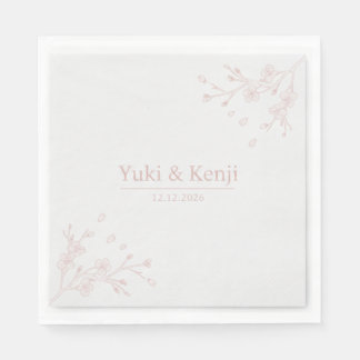 Serviette En Papier Élégant Fleurs Botaniques Personnalisées pour la M