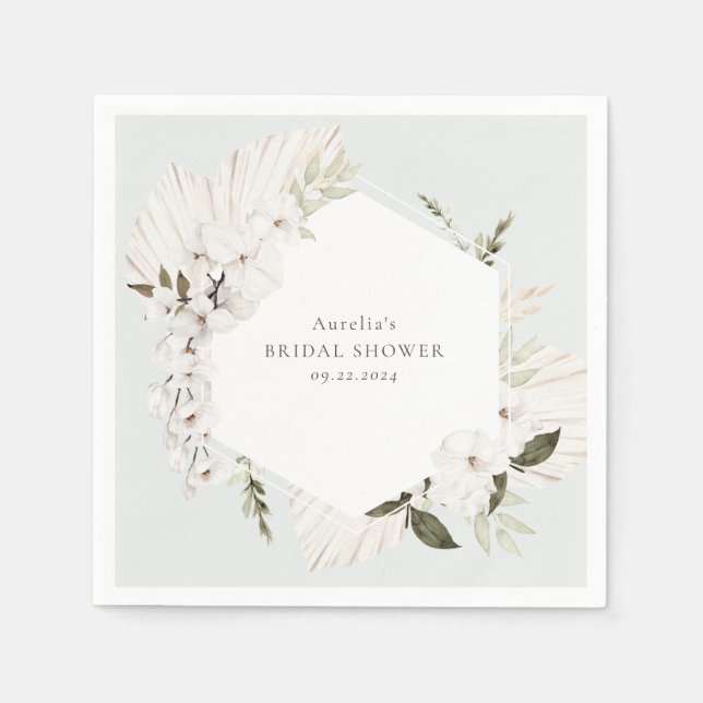 Serviette En Papier Élégant floral bohème (Devant)