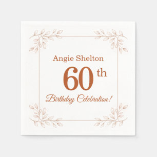Serviette En Papier Élégant floral botanique pour 60e anniversaire