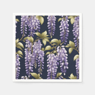 Serviette En Papier Élégant floral de la glycine