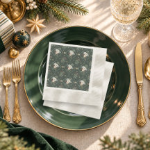 Élégant floral d'hiver vert foncé Noël