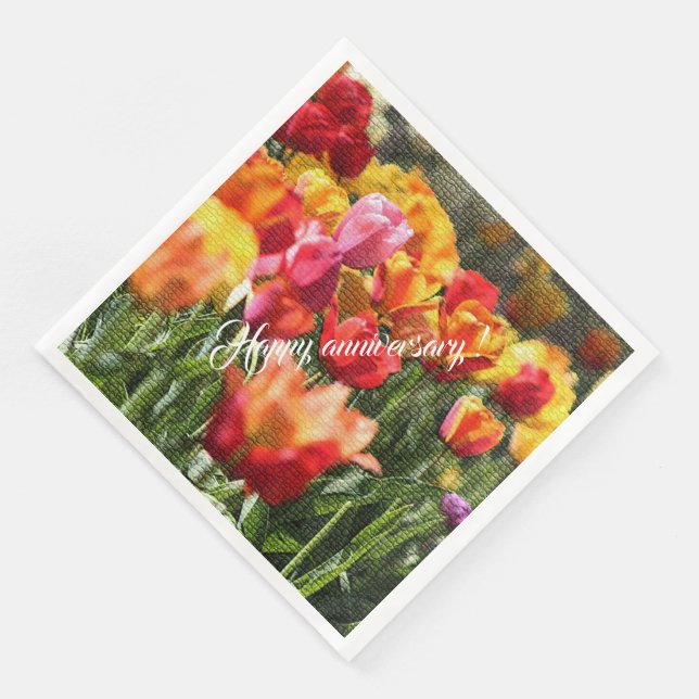 Serviette En Papier Élégant Floral Moderne (Coin)