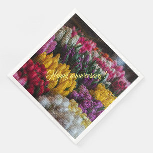Serviette En Papier Élégant Floral Moderne