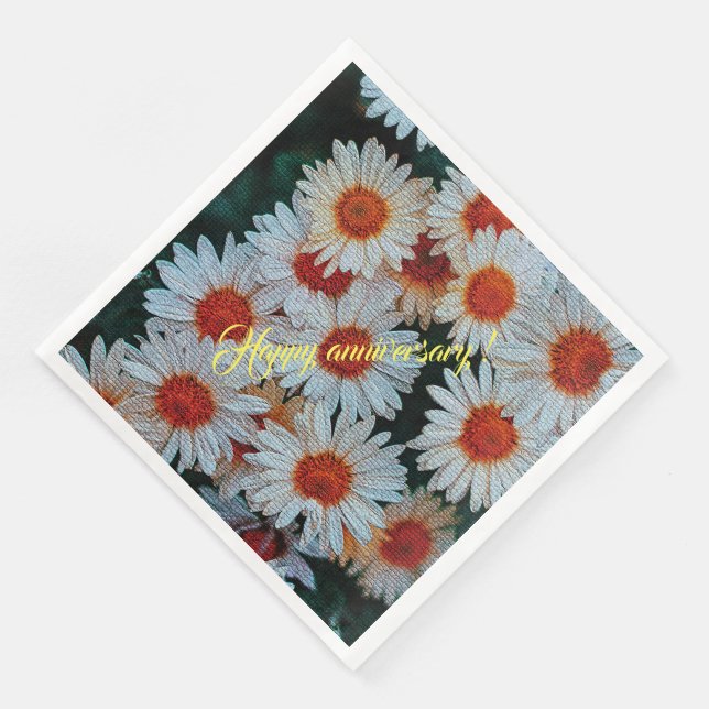 Serviette En Papier Élégant Floral Moderne (Coin)