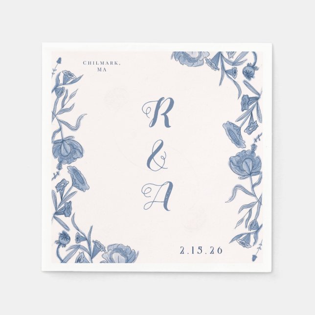 Serviette En Papier Elegant Floral Napkins (Devant)