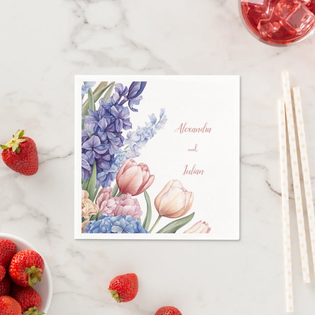 Serviette En Papier Elegant Floral Table Napkin (En situation)