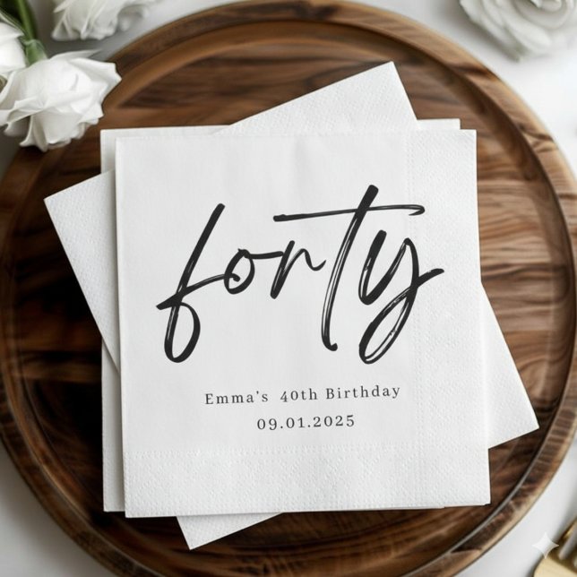 Serviette En Papier Elegant Forty Birthday Party Napkins (Créateur téléchargé)