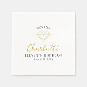 Serviette En Papier Élégant Glam Gem Anniversaire des serviettes de fê