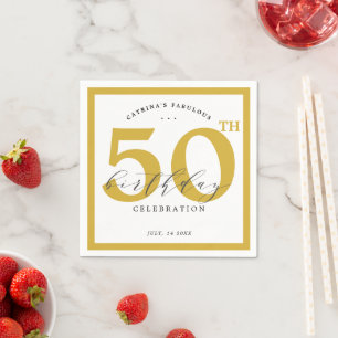Serviette En Papier Elégant Gold 50th Birthday Party papier serviettes