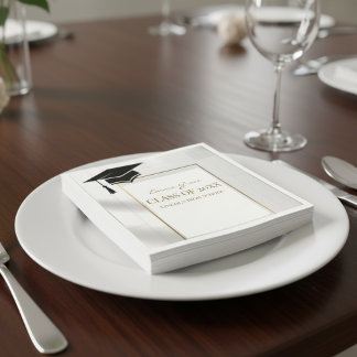 Serviette En Papier Elegant Gold and Black Graduation Party