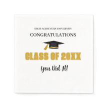 Élégant Gold Graduation Table Napkin