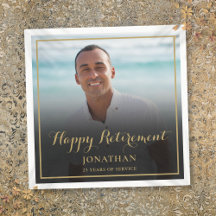 Elégant Gold Script Retraite Party Photo