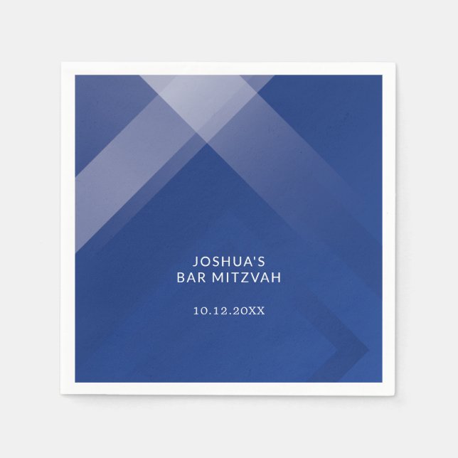 Serviette En Papier Élégant Gradient Monogram Bar Mitzvah (Devant)