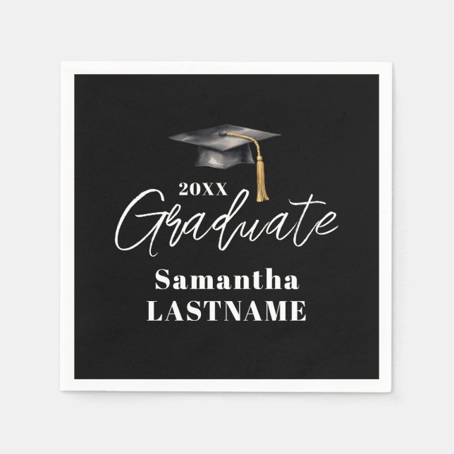 Serviette En Papier Elegant Graduation Party Any Year Paper Napkin (Devant)