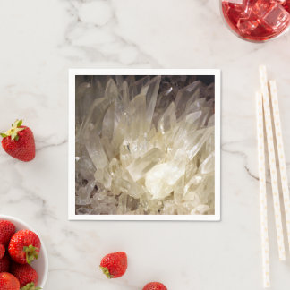 Serviette En Papier Élégant Graphique d'énergie Clair Quartz