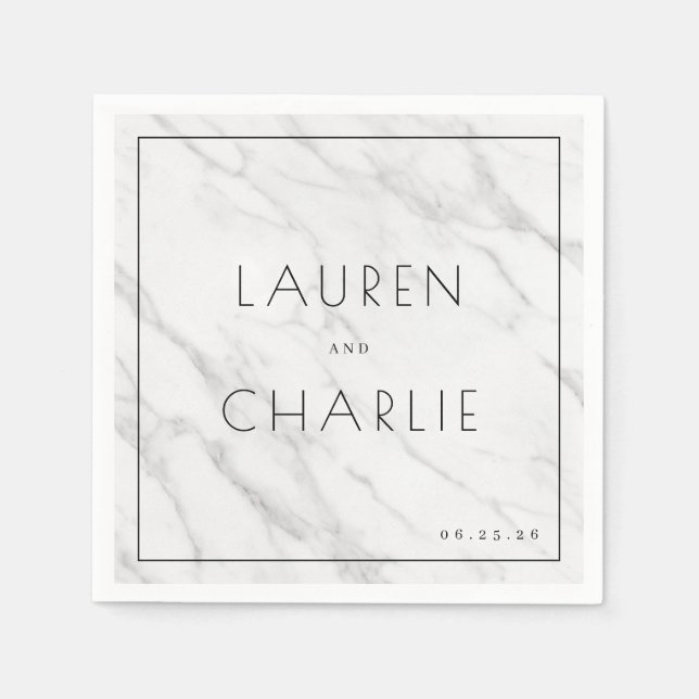 Serviette En Papier Elegant Gray Marble Texture (Devant)