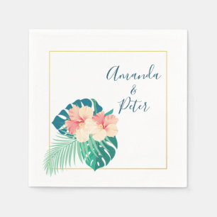 Serviette En Papier Élégant Hawaiian Hibiscus papier Mariage Napkins