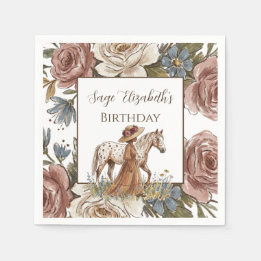 Serviette En Papier Elegant Horse Lover Birthday 