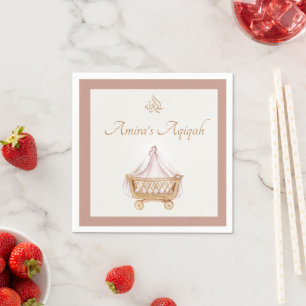 Serviette En Papier Elégant islamique Aqiqah bébé fille Napkin