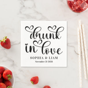Serviette En Papier Élégant Ivrogne en amour Scénario Mariage