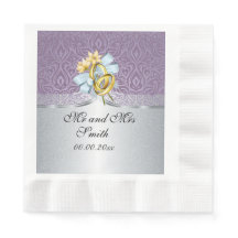 Élégant Lilac Mariage papier personnalisé Napkin