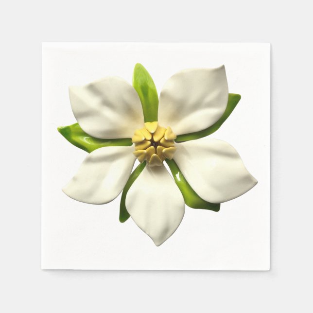 Serviette En Papier Elégant Magnolia Fleur Fleur Printemps Mariage (Devant)