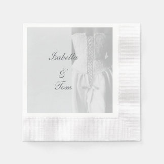 Serviette En Papier Élégant mariage à la dentelle écriture manuscrite 