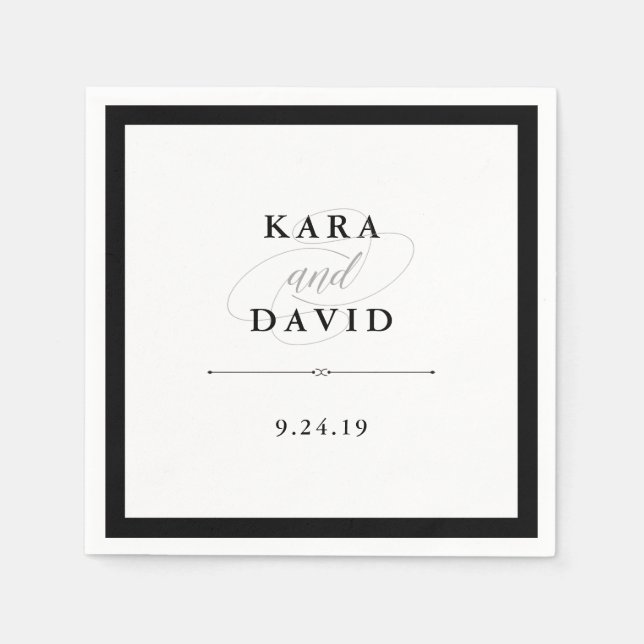 Serviette En Papier Élégant Mariage Couture (Devant)