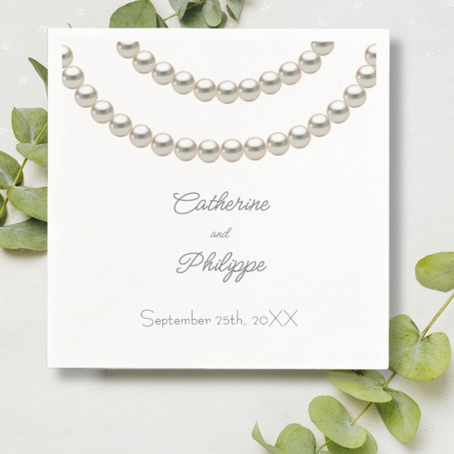 Serviette En Papier Élégant Mariage de collier Pearl (Créateur téléchargé)