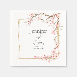 Serviette En Papier Élégant Mariage de fleurs de cerisier