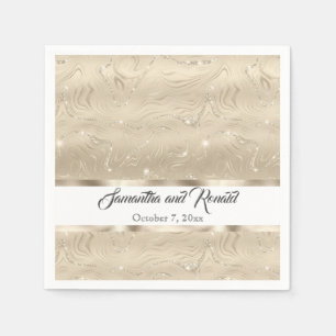 Serviette En Papier Élégant Mariage de foulées d'or Sandy