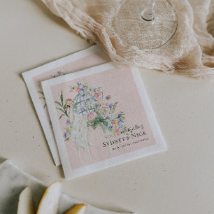 Serviette En Papier Élégant Mariage de jardin de paon