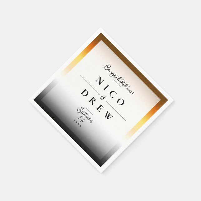 Serviette En Papier Élégant Mariage de la fierté de l'ours (Coin)