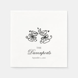 Serviette En Papier Élégant Mariage de la mariée de Champagne Coquette