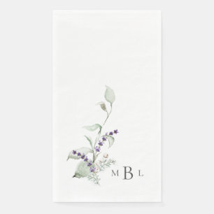Serviette En Papier Élégant Mariage de monogramme et de liage