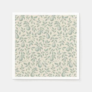 Serviette En Papier Élégant Mariage de poire verte