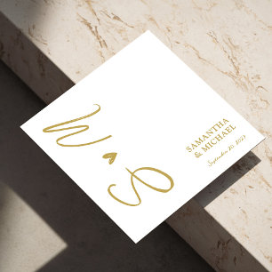 Serviette En Papier Élégant Mariage des initiales personnalisées d'acc