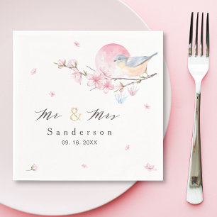 Serviette En Papier Élégant Mariage floral de printemps