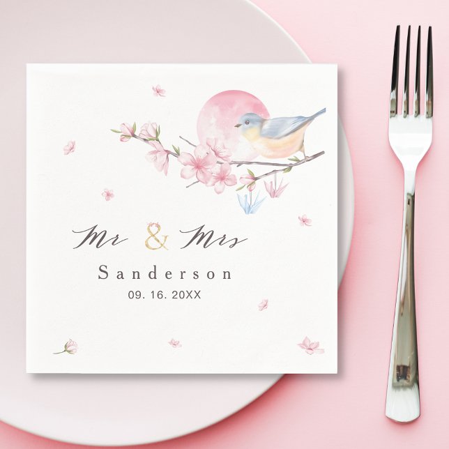 Serviette En Papier Élégant Mariage floral de printemps (Créateur téléchargé)