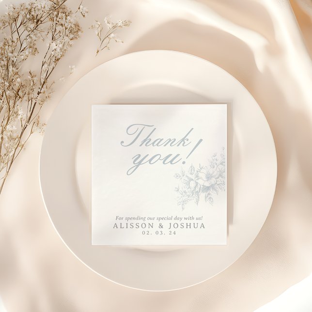 Serviette En Papier Élégant Mariage Floral Floral (Créateur téléchargé)