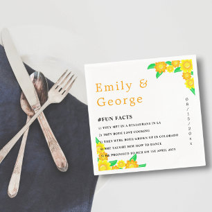 Serviette En Papier Élégant Mariage floral rustique tournesol été