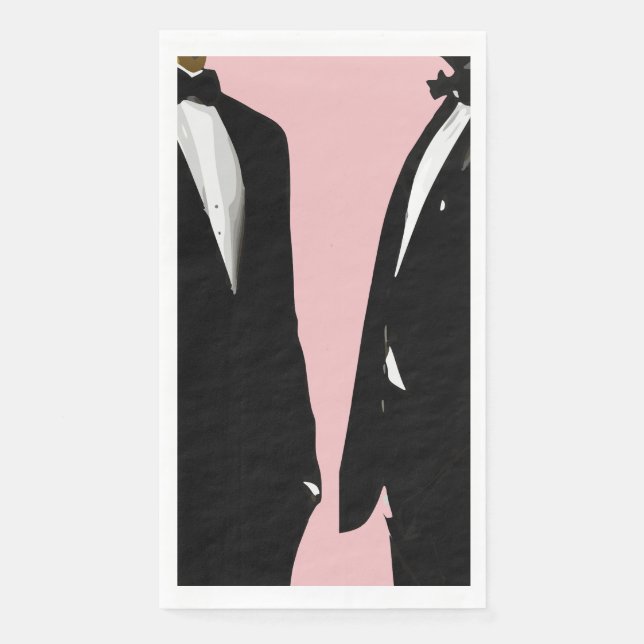 Serviette En Papier Elégant Mariage gay moderne (Devant)