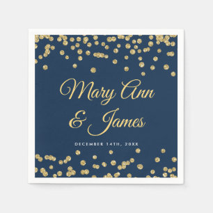 Serviette En Papier Elégant mariage Gold Faux Parties scintillant Conf