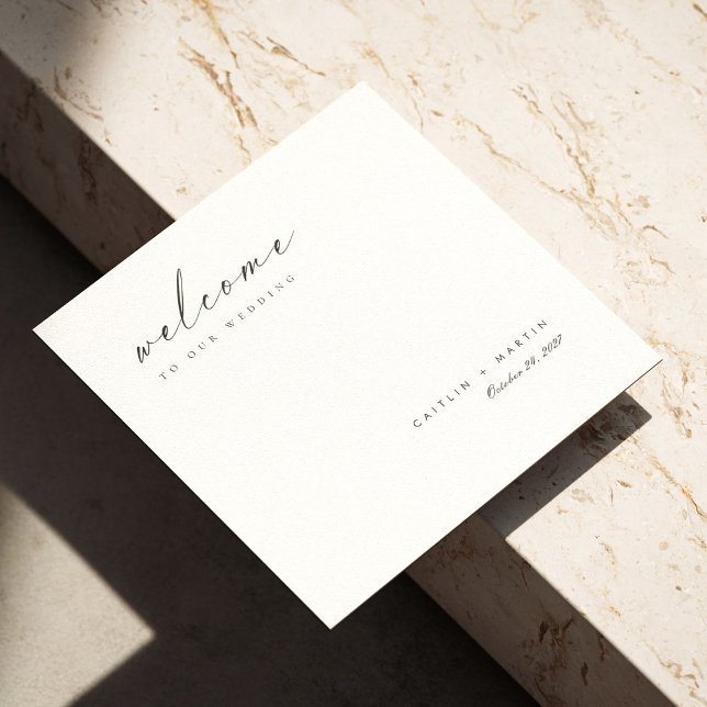 Serviette En Papier Élégant Mariage manuscrit personnalisé (Elegant Custom Handwritten Wedding Napkins)